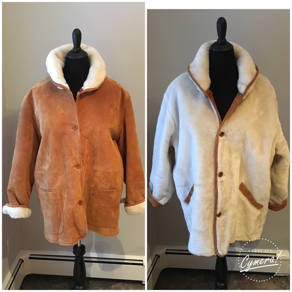 NWT Cozy suede coat. Reversible - Picture 2 of 8